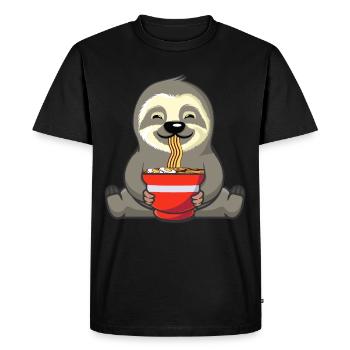 Ramen Sloth Lovers Noodle - Men's Premium Organic T-Shirt - black - Front - Nico (187cm)