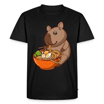 Capybara Ramen - T-shirt Premium bio Homme - noir - Devant - Nico (187cm)