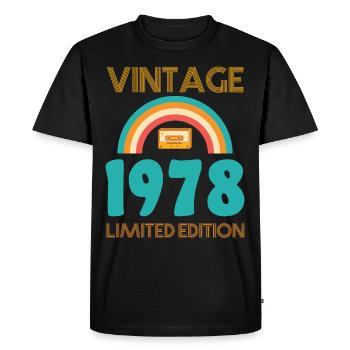 Vintage Shirt 1978 - Men's Premium Organic T-Shirt - black - Front - Nico (187cm)