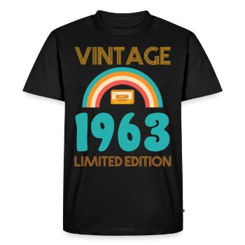 Retro Classic 1963 - Men's Premium Organic T-Shirt - black - Front - Nico (187cm)
