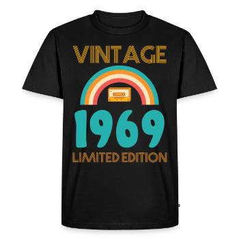 T-shirt né en 1969 - T-shirt Premium bio Homme - noir - Devant - Nico (187cm)
