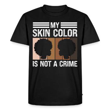 Mois de l’histoire des Noirs Ma couleur de peau n’est pas un crime - T-shirt Premium bio Homme - noir - Devant - Nico (187cm)