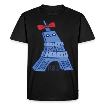Cute Eiffel Tower Kawaii Love Paris Souvenir P - Men's Premium Organic T-Shirt - black - Front - Nico (187cm)