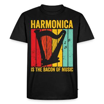 Harpiste Harpiste Rétro - T-shirt Premium bio Homme - noir - Devant - Nico (187cm)