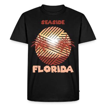 Retro Coastal Florida Palm Ocean Surfing - Men's Premium Organic T-Shirt - black - Front - Nico (187cm)