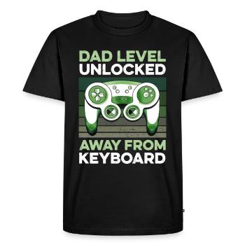 Niveau Papa Débloqué Gamer Papa Papa Papa Fête des Pères - T-shirt Premium bio Homme - noir - Devant - Nico (187cm)