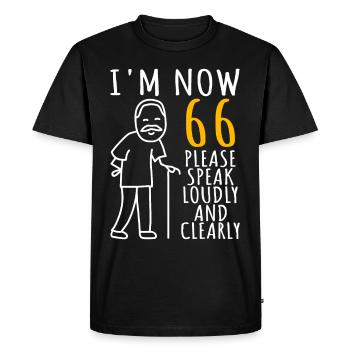 66e anniversaire homme 66e J’ai maintenant 66 ans - T-shirt Premium bio Homme - noir - Devant - Nico (187cm)