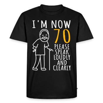 70th birthday man 70th I am now 70 years old - Men's Premium Organic T-Shirt - black - Front - Nico (187cm)