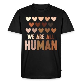 Black History Month We Are All Human Afro Africa - Men's Premium Organic T-Shirt - black - Front - Nico (187cm)