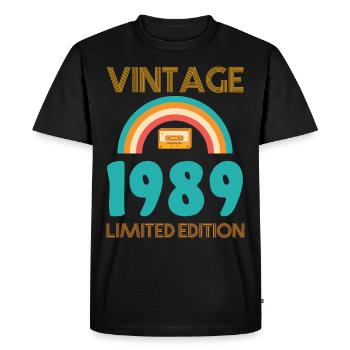 Vintage Shirt 1989 - Men's Premium Organic T-Shirt - black - Front - Nico (187cm)