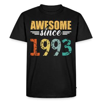 Depuis 1993 : la définition de grand ! - T-shirt Premium bio Homme - noir - Devant - Nico (187cm)