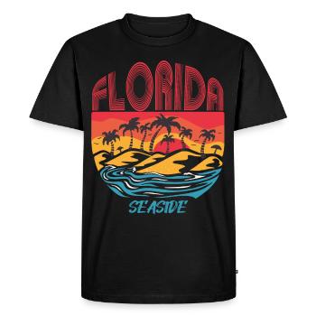 Coastal Florida Holiday Ocean Beach Surfing - Men's Premium Organic T-Shirt - black - Front - Nico (187cm)