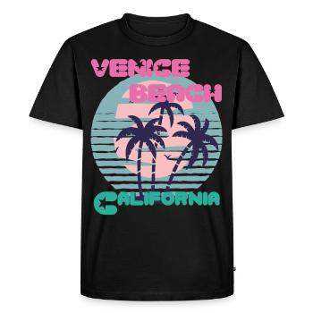 Planche de surf California Venice Beach Surfing Ocean Va - T-shirt Premium bio Homme - noir - Devant - Nico (187cm)