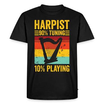 Harpiste Harpiste Rétro - T-shirt Premium bio Homme - noir - Devant - Nico (187cm)