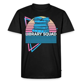 Book reader Bookworm - Men's Premium Organic T-Shirt - black - Front - Nico (187cm)