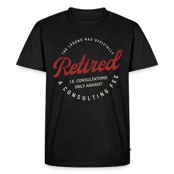 La légende a officiellement retiré son don de pension - T-shirt Premium bio Homme - noir - Devant - Nico (187cm)