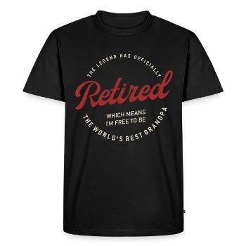 La légende a officiellement retiré son don de pension - T-shirt Premium bio Homme - noir - Devant - Nico (187cm)
