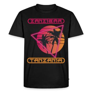 Zansibar Tanzania Retro Palm Ocean Holiday Surfing - Men's Premium Organic T-Shirt - black - Front - Nico (187cm)