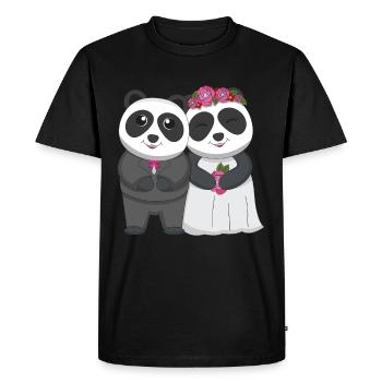 Anniversaire de mariage Panda Bear Zookeeper Wildlife Animal - T-shirt Premium bio Homme - noir - Devant - Nico (187cm)