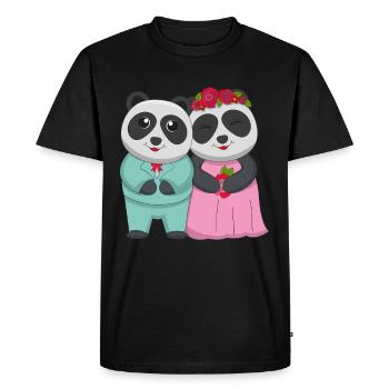 Mariage Zookeeping Animal animal panda ours - T-shirt Premium bio Homme - noir - Devant - Nico (187cm)