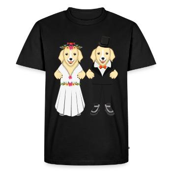 Married dog lovers - Men's Premium Organic T-Shirt - black - Front - Nico (187cm)