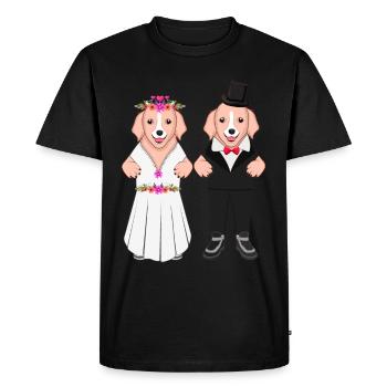 Dog lovers marry puppy - Men's Premium Organic T-Shirt - black - Front - Nico (187cm)