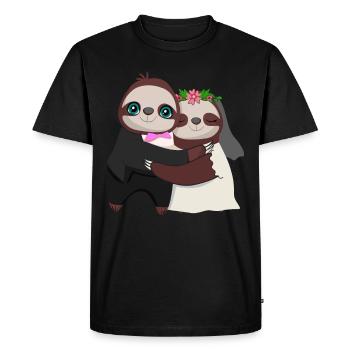 Wedding Anniversary Marriage Sloth Lover - Men's Premium Organic T-Shirt - black - Front - Nico (187cm)