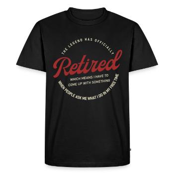 La légende a officiellement retiré son don de pension - T-shirt Premium bio Homme - noir - Devant - Nico (187cm)