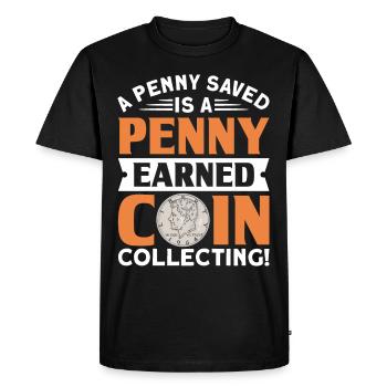 Collection de pièces Numismatique Collection de pièces de monnaie - T-shirt Premium bio Homme - noir - Devant - Nico (187cm)
