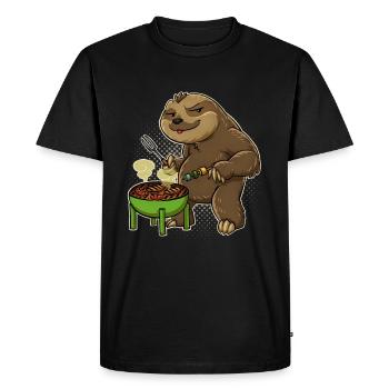 Sloth Grill King Grill Master Grill Tongs Grill - T-shirt Premium bio Homme - noir - Devant - Nico (187cm)