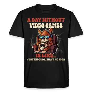 Dog Gaming Gamer Gaming Gamer - Men's Premium Organic T-Shirt - black - Front - Nico (187cm)