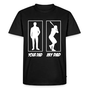 Ton père mon père Baseball Papa - T-shirt Premium bio Homme - noir - Devant - Nico (187cm)