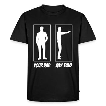 My dad Your Dad Police Papa - Men's Premium Organic T-Shirt - black - Front - Nico (187cm)