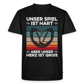 American Football Our game is hard saying - Men's Premium Organic T-Shirt - black - Front - Nico (187cm)