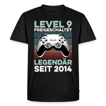 Niveau 9 ans 9e anniversaire année 2014 Jeunes joueurs - T-shirt Premium bio Homme - noir - Devant - Nico (187cm)
