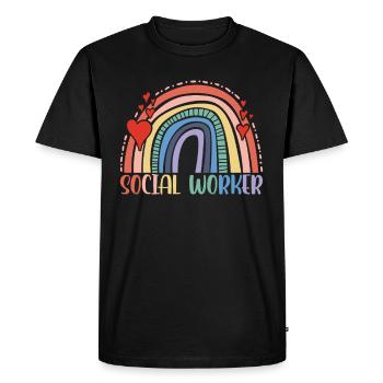 Travailleur social Travail social Profession de travailleur social - T-shirt Premium bio Homme - noir - Devant - Nico (187cm)
