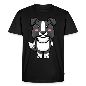 Border Collie Chien Emoticon Chiens - T-shirt Premium bio Homme - noir - Devant - Nico (187cm)