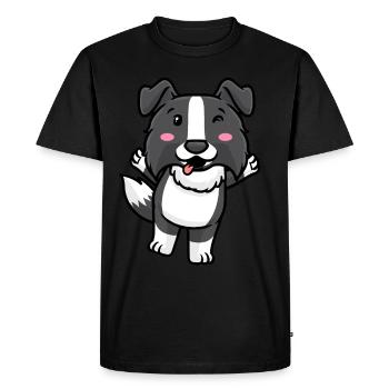 Border Collie Chien Emoticon Chiens - T-shirt Premium bio Homme - noir - Devant - Nico (187cm)