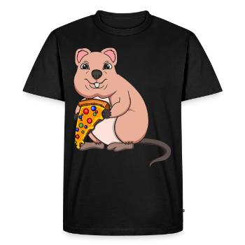 Quokka lover Quokka Whisperer Animal Pizza - Men's Premium Organic T-Shirt - black - Front - Nico (187cm)