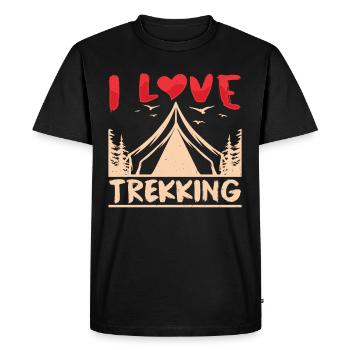 J’adore le trekking randonnée randonnée randonneurs - T-shirt Premium bio Homme - noir - Devant - Nico (187cm)