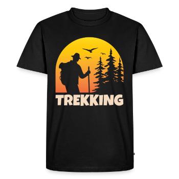 Trekking Randonnée Randonnée Wanderer Lovers - T-shirt Premium bio Homme - noir - Devant - Nico (187cm)