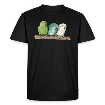 Perruche de Catherine I Perruche Oiseau d’ornementMotif pour - T-shirt Premium bio Homme - noir - Devant - Nico (187cm)