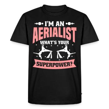 Aerial Silk / Aerial Yoga / Aerial Acrobatics Designs - Men's Premium Organic T-Shirt - black - Front - Nico (187cm)