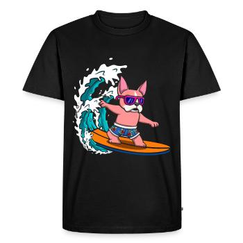 Amoureux des chiens Propriétaires de chiens Surfeurs - T-shirt Premium bio Homme - noir - Devant - Nico (187cm)