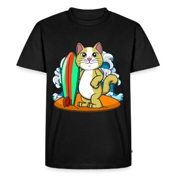 Planche de surf Cat Lovers Surfers - T-shirt Premium bio Homme - noir - Devant - Nico (187cm)