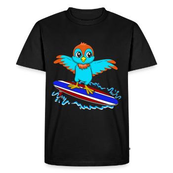 Surf Animal Oiseaux Amoureux Ornithologie Oiseau - T-shirt Premium bio Homme - noir - Devant - Nico (187cm)
