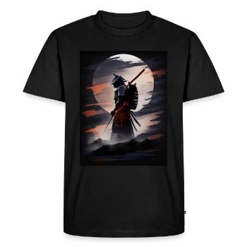 Guerrier samouraï japonais la nuit - T-shirt Premium bio Homme - noir - Devant - Nico (187cm)