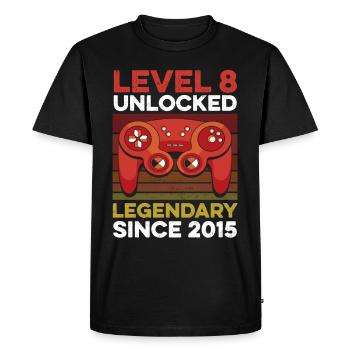 Niveau 8 ans 8e anniversaire année 2015 Jeunes joueurs - T-shirt Premium bio Homme - noir - Devant - Nico (187cm)