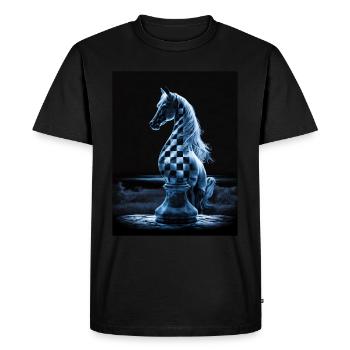 Chevalier d’échecs au clair de lune - T-shirt Premium bio Homme - noir - Devant - Nico (187cm)
