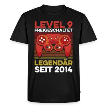 Niveau 9 ans 9e anniversaire année 2014 Jeunes joueurs - T-shirt Premium bio Homme - noir - Devant - Nico (187cm)